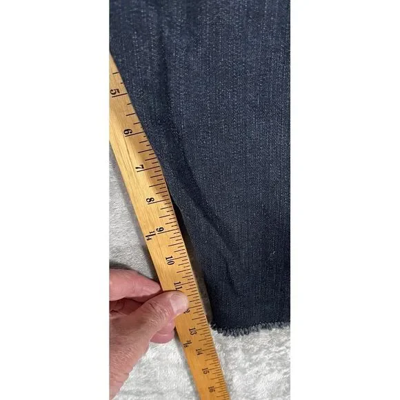 Vintage Y2K Kani Gold Shorts Raw Hem Blue Dark Wash Denim Jean 13" Inseam Sz 46‎ - Picture 3 of 11